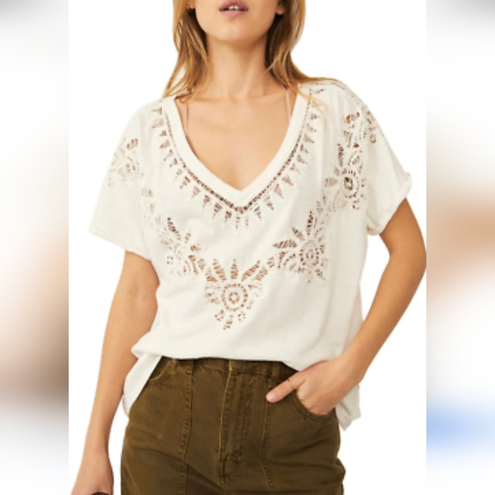 Anthropologie Free People Lyla Cut Out Tee